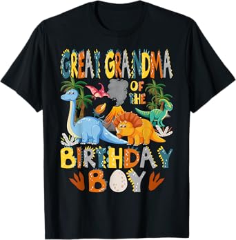 Great Grandma Of The Birthday Boy T-Rex Dinosaur Bday Party T-Shirt