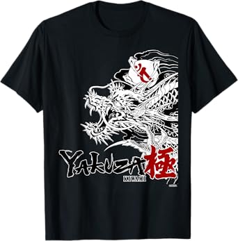 SEGA Like a Dragon & Yakuza Kiwami Unisex-Adults T-Shirt, Black, Small, Short Sleeve, Modern Classic Fit, Crew Neck, Cartoon Anime Theme
