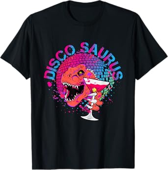 Disco Saurus Disco Dinosaur DJ Party Celebrations Club Dino Design T-Shirt
