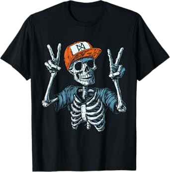 Skeleton Hand Peace Sign Bone T-Shirt