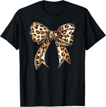 Coquette Bow Leopard Print Bow Coquette Girl Trendy Girly T-Shirt
