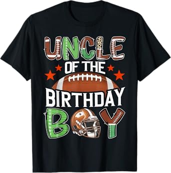Uncle Of The Birthday Boy Game Day Football T-Shirt