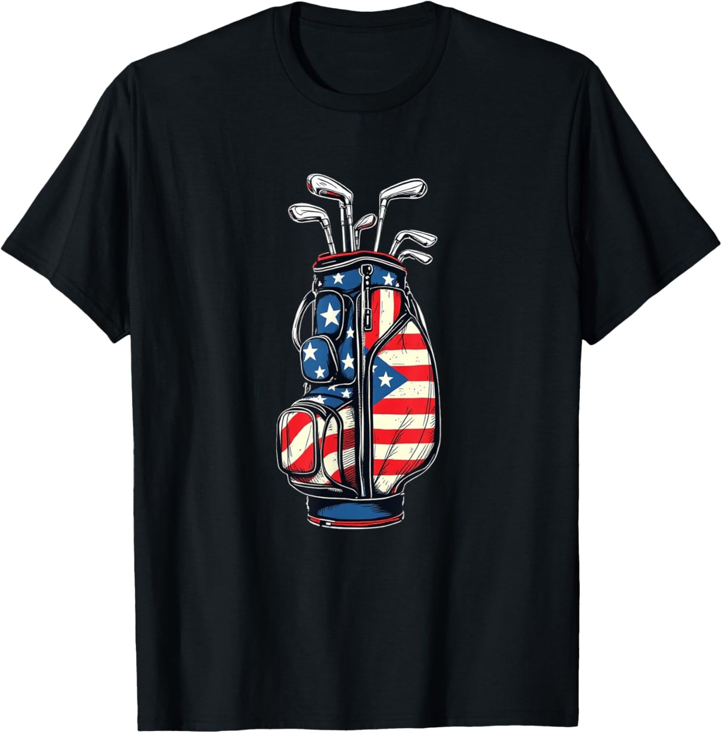 Funny USA Flag Golf Tee 4th of July Patriotic Golfer Golf T-Shirt