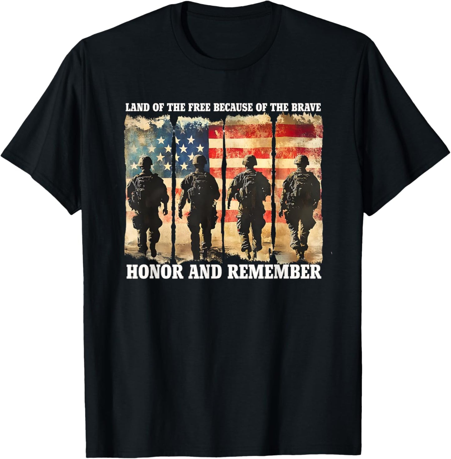 Land Of The Free Because Of The Brave Usa Flag Memorial Day T-shirt