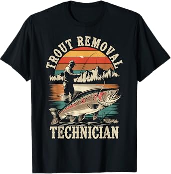 Funny Fisherman Trout Fly Fishing Father's Day JM Unisex-Adults Black Short Sleeve T-Shirt