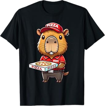 Capybara Funny Pizza Delivery Costume Men Women Kids T-Shirt