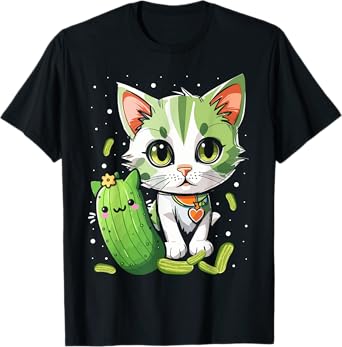 Funny Kittens vs Gherkin Pickle Cat Mom Lady T-Shirt