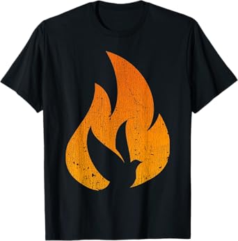 Vintage Silhouette Dove Flame Fire Pentecost T-Shirt