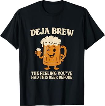 Funny Deja Brew Party Crew Beer Mug Graphic T-Shirt