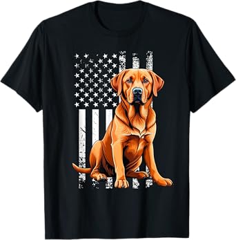 Fox Red Labrador Owner Dog USA Flag T-Shirt