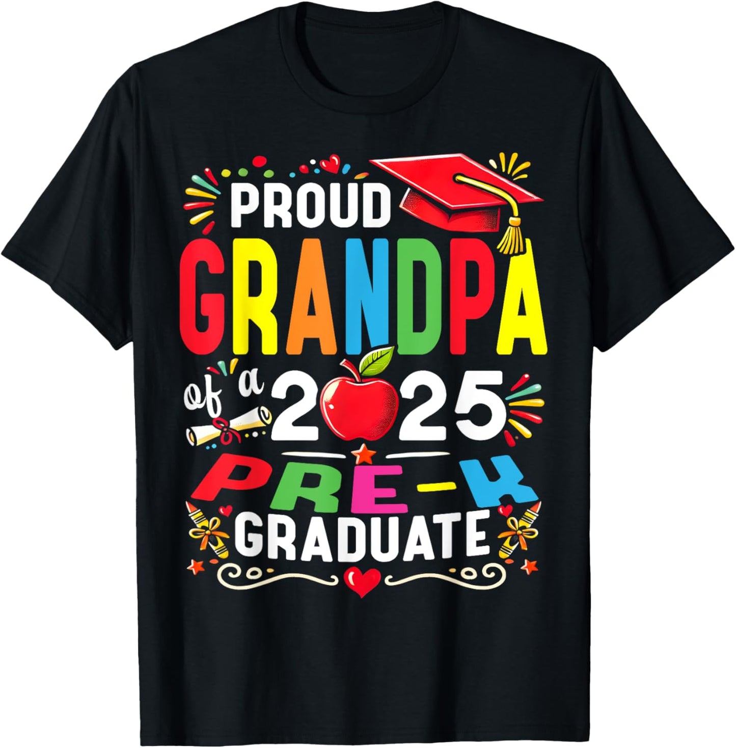 Proud Grandpa Of 2025 Pre-K Graduate Father’s Day Graduation T-Shirt