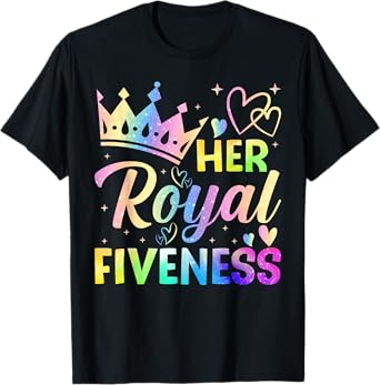 Her Royal Fiveness 5th Birthday 5 Years Old for Girls T-Shirt