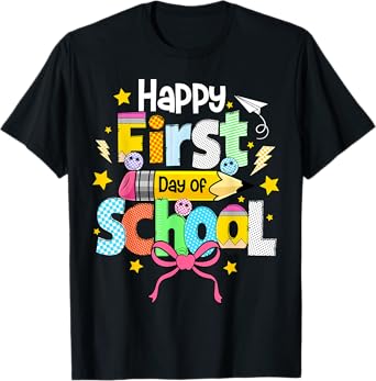 Happy First Day Of School Shirts Teacher Kids Back To School T-Shirt