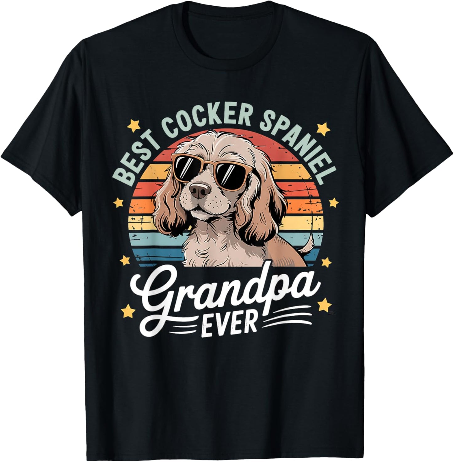Best Cocker Spaniel Grandpa Ever Dog Vintage Farthers Day T-shirt