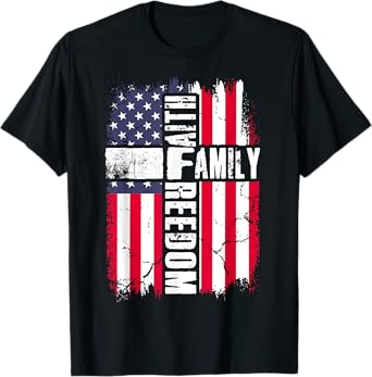 Faith Family Freedom - Patriotic Christian Jesus Bible Psalm T-Shirt
