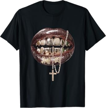 Women's Lips Print Graphic Y2K 2000s Vintage Summer Tops T-Shirt