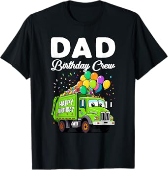 Dad Birthday Crew Boys Garbage Truck Bday Family Matching T-Shirt