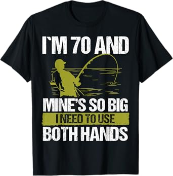 70 Year Old Fishing Lure Fisherman Rod Funny 70 Birthday T-Shirt