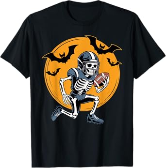 American Football Skeleton Halloween Sport Fantasy Football T-Shirt