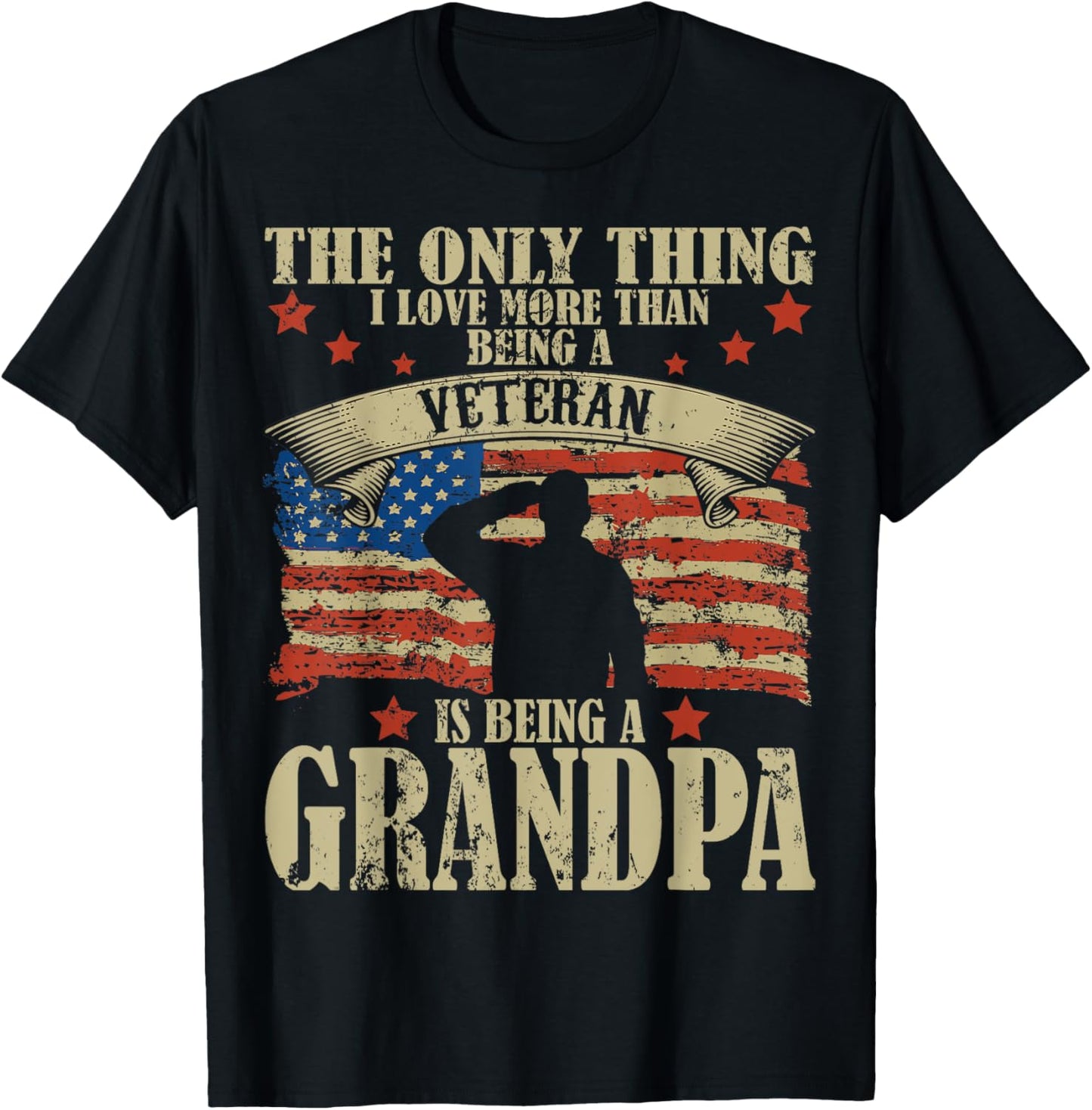 Mens The Only Thing I Love More Than Being A Veteran Grandpa T-Shirt