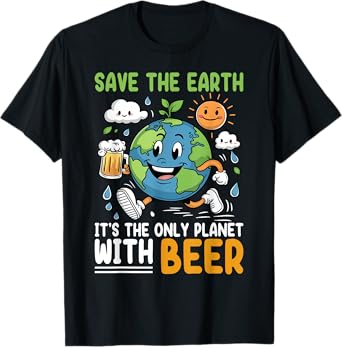 Save The Earth It's The Only Planet With Beer Men Women T-Shirt