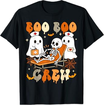 Halloween Nurse Boo Boo Crew Ghost Doctor Paramedic Nursing T-Shirt