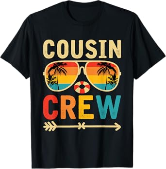 Cousin crew 2025 Summer Vacation Beach Family Trips Matching T-Shirt for Men Women Girls Kids