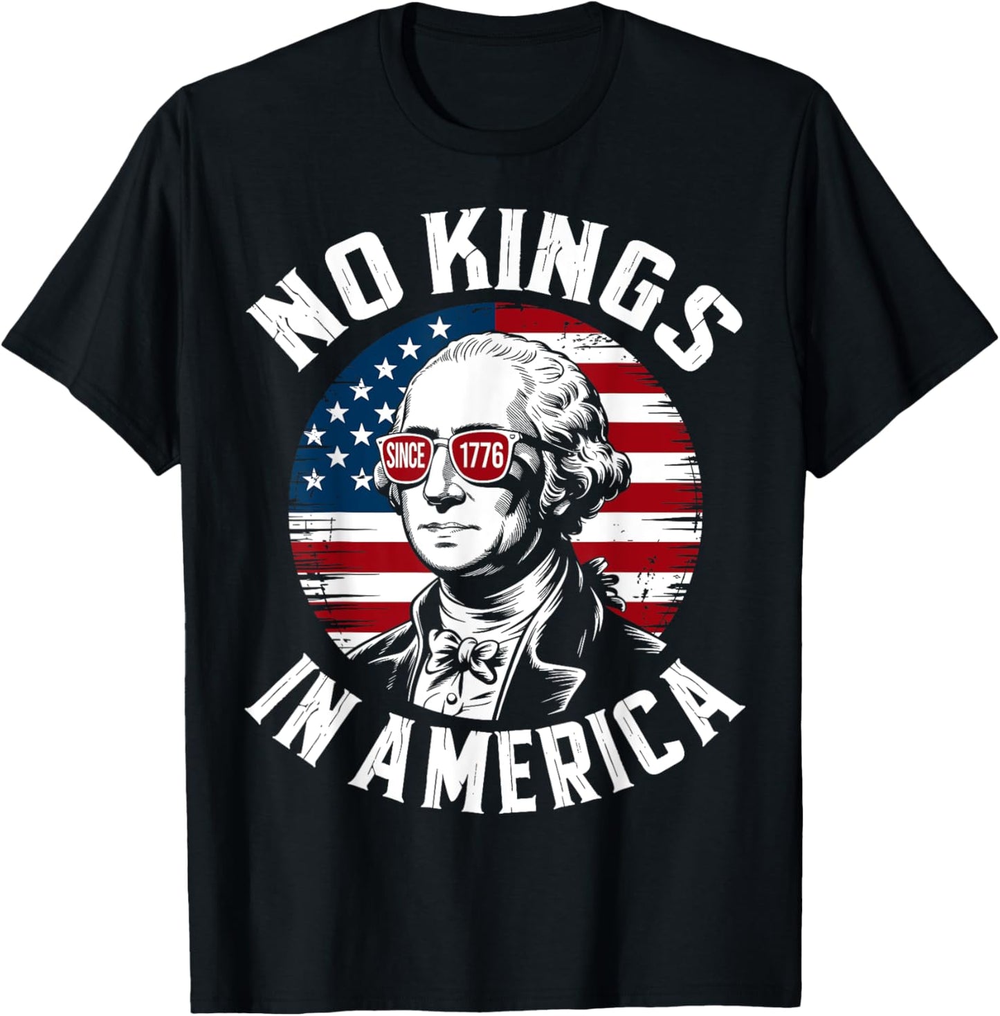 No Kings In America 1776 We The People Protest American Flag T-shirt