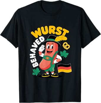 Oktoberfest Hotdog Wurst Behaved Funny German Sausage T-Shirt