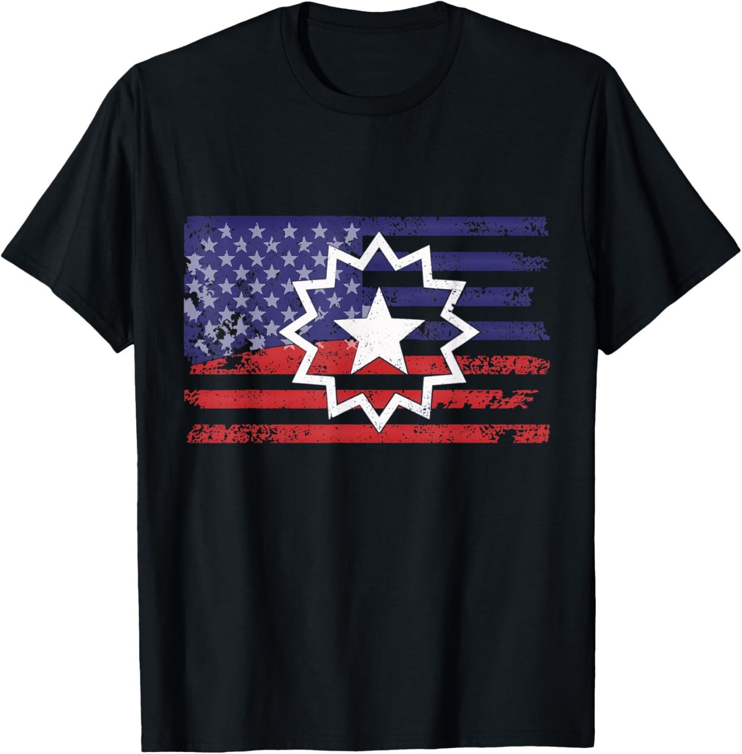 Distressed American Flag of Juneteenth Red White Blue Symbol T-Shirt