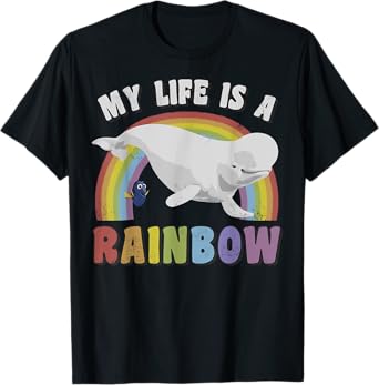Disney Pixar Finding Dory Bailey Whale My Life Is A Rainbow T-Shirt