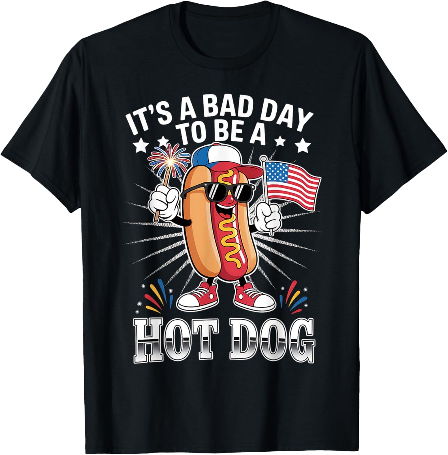 Bad Day to Be a Hot Dog Funny July of 4th Patriotic BBQ T-Shirt