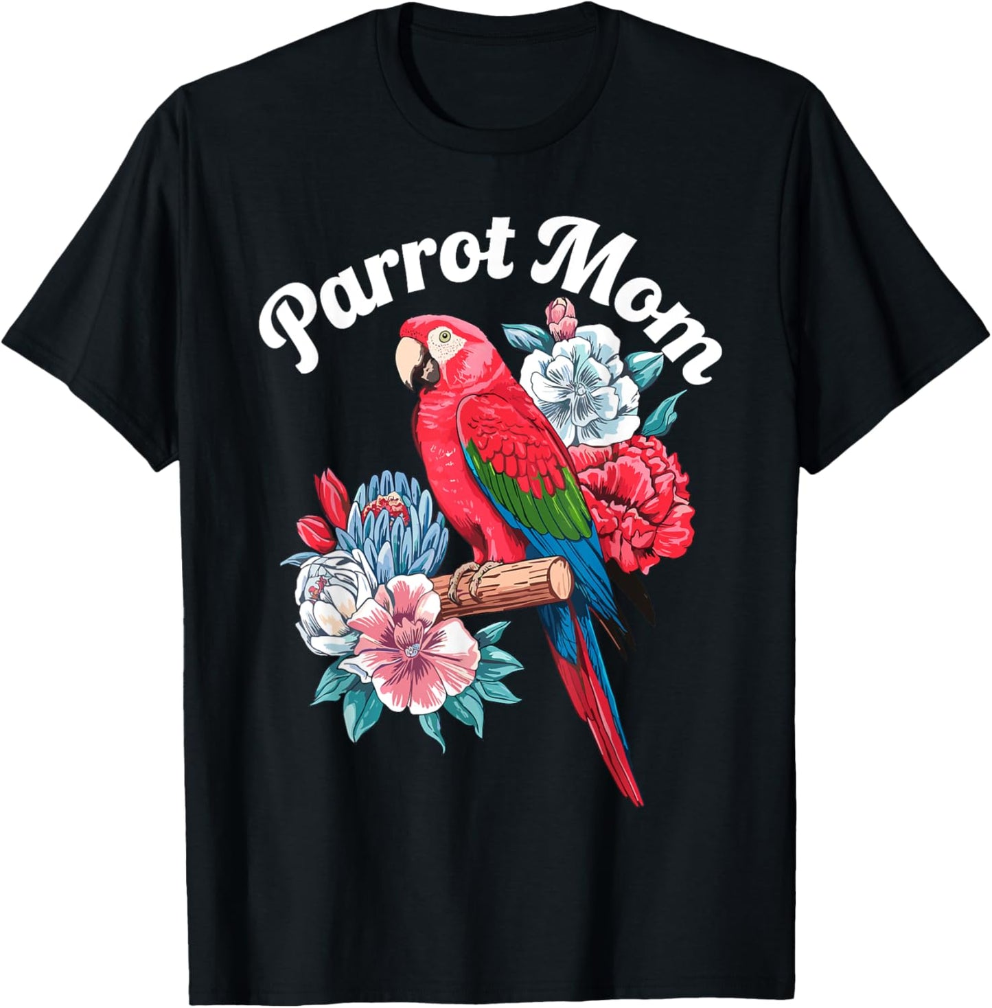 Cute Parrot Art For Women Girls Parrot Lover Parrot Owner T-Shirt