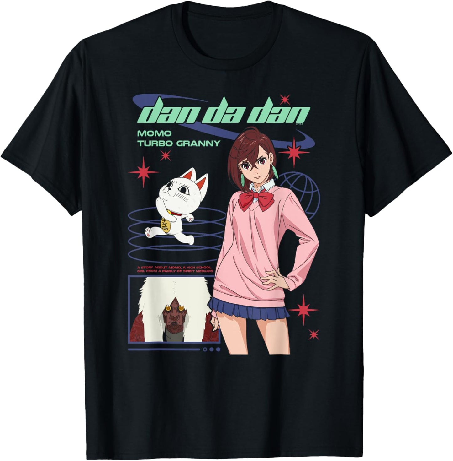 Dan Da Dan Momo and Turbo Granny Y2K Style Anime T-Shirt