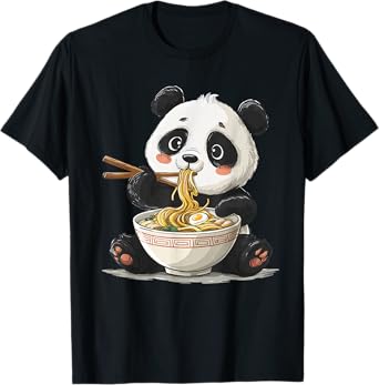 Cute Panda Ramen Japanese Anime T-Shirt