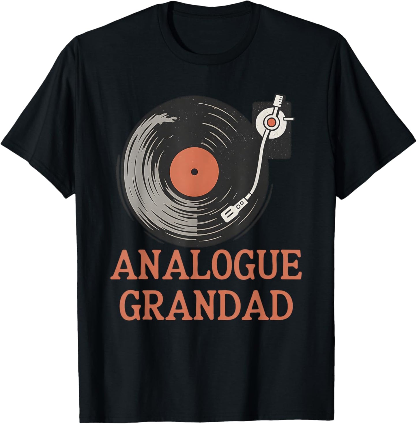 Analogue Grandad Funny Fathers Day Vinyl Record Retro Music T-Shirt
