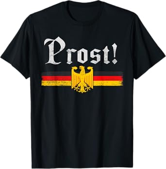 Vintage Oktoberfest German Flag Prost Bavarian Beer Festival T-Shirt