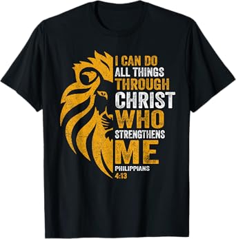 I Can Do All Thing Through Christ Lion Philippians Faith T-Shirt
