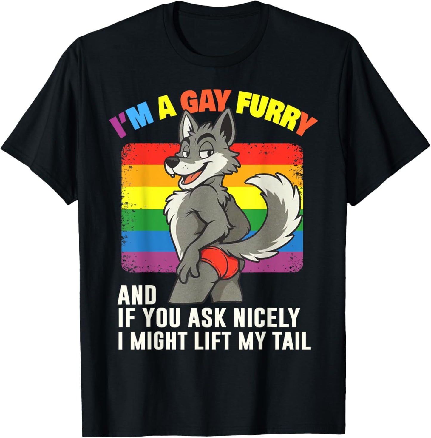 I'm A Gay Furry Pride Month Gay LGBTQ Rainbow Fox Furry T-Shirt