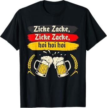 Zicke Zacke Hoi Oktoberfest Lederhosen Drinking Beer Party T-Shirt