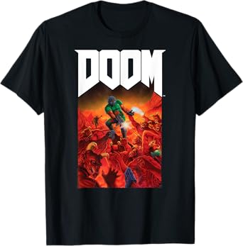 DOOM Full Color Cover Art Retro Video Game T-Shirt