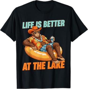 Lake Life Bigfoot Drinking Beer Life Is Better At The Lake T-Shirt