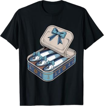Coquette Bow Sardines Tinned Fish Women T-Shirt