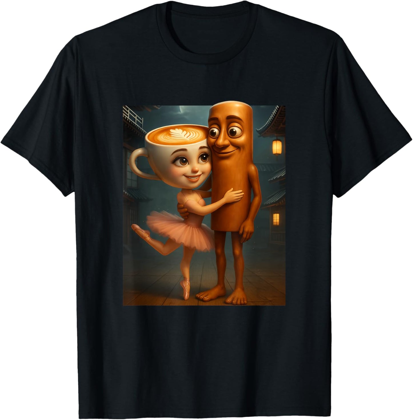 Tung Tung Sahur Loves Ballerina Cappuccina Italian Brainrot T-Shirt