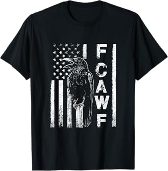 Funny F CAW F Crow with USA flag T-Shirt