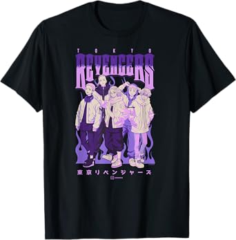Tokyo Revengers Character Group Purple Flames Anime T-Shirt