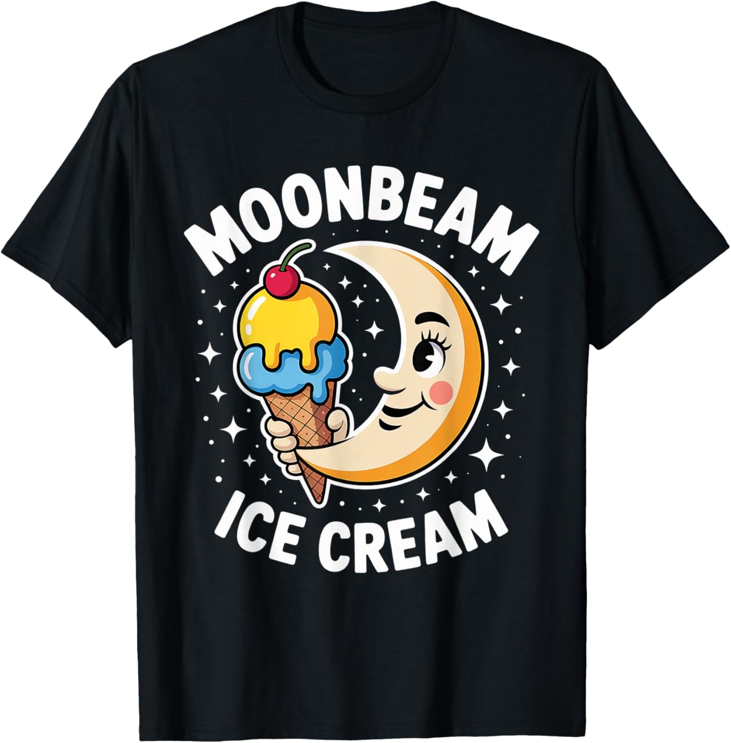 Moonbeam Ice Cream Fun Cartoon Cute Kids Design T-Shirt