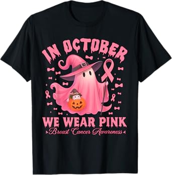 Breast Cancer Awareness Halloween In October We Wear Pink T-Shirt