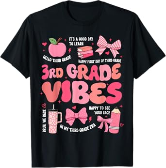 3rd Grade Girls Coquette Bow Back to School Teachers Girls T-Shirt