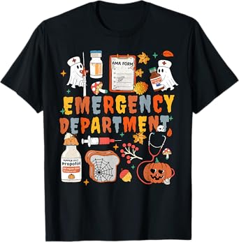 Emergency Department Funny ER Nurse Halloween Spooky Season T-Shirt